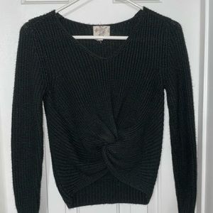 Twist knot knit sweater